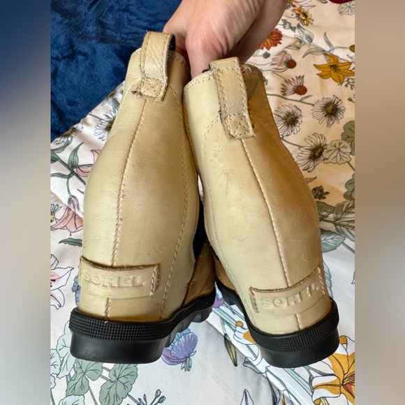 Sorel Joan of Arctic Chelsea Wedge II Camel Brown Size 8 Colorblock Boots - Picture 5 of 8